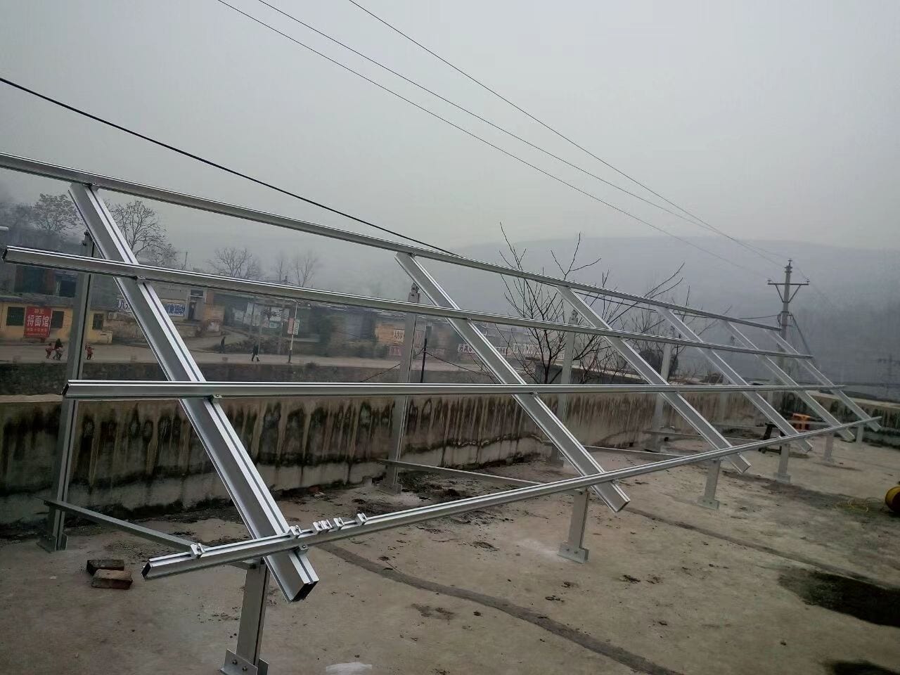 Tilted aluminum solar array