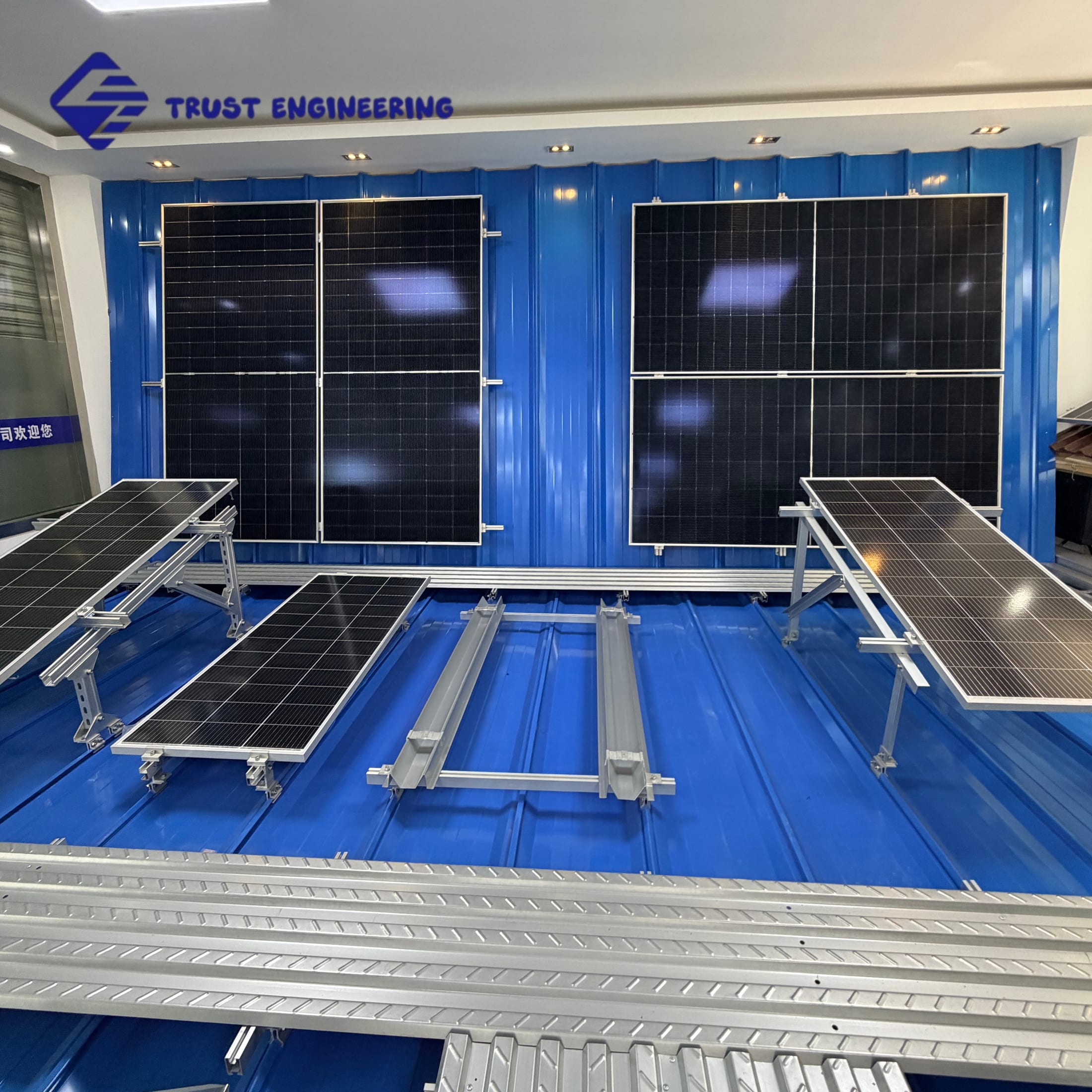Metal roof solar mounting system showroom display
