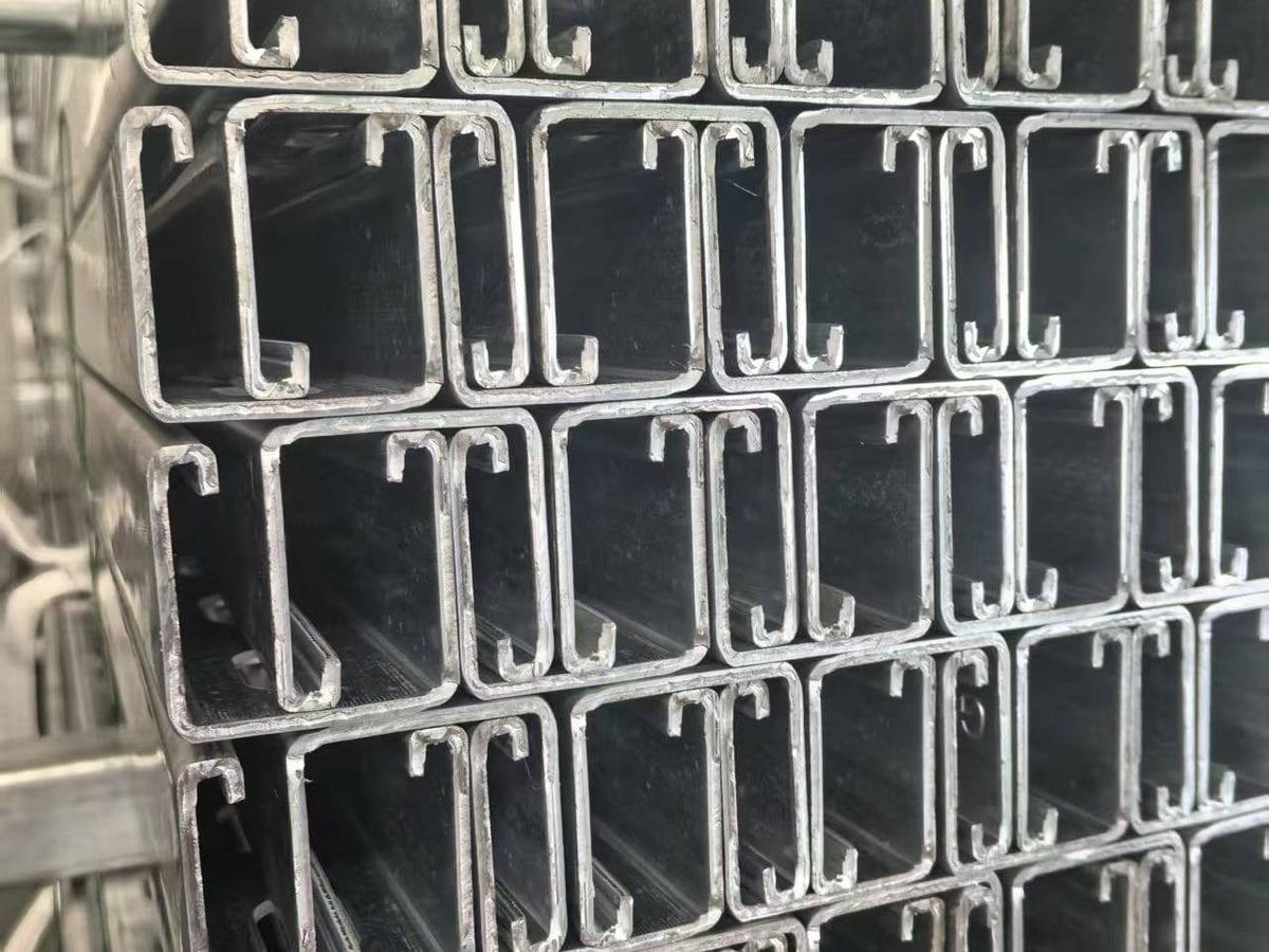 C profile steel channel close-up